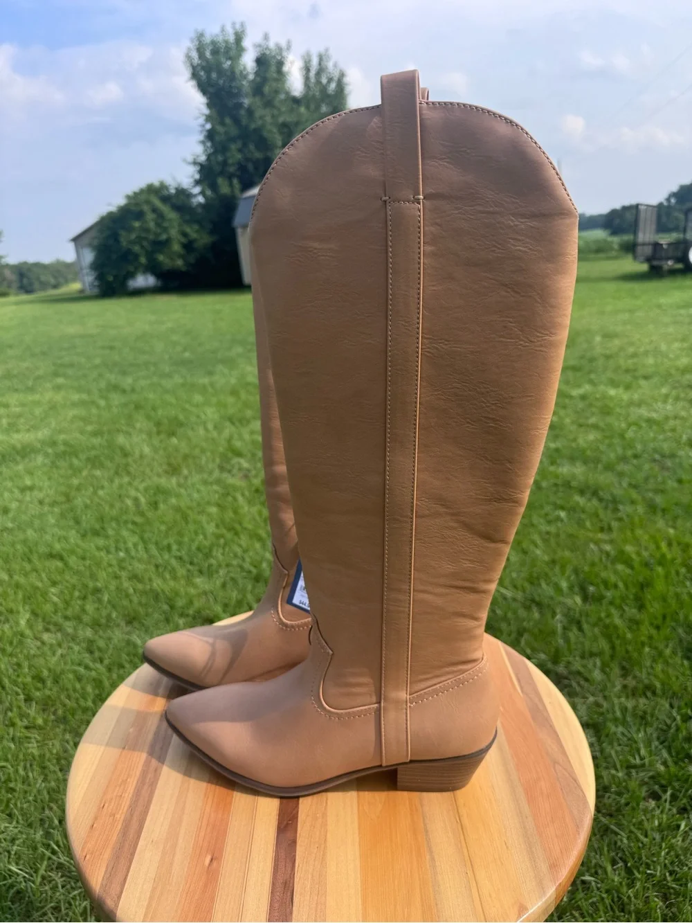 Ladies Universal Thread Over-the-Knee Boots in Tan